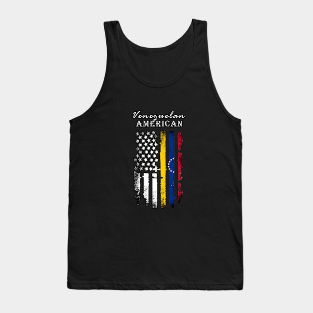 Venezuelan Flag, Venezuelan American, Venezuela, Venezuelan roots, American grown, American born, Retro, Vintage, Venezuelan shirt, Venezolano, Venezolana Tank Top by Osmin-Laura